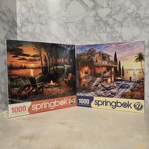 Springbok 2 Piece 1000 Piece Jigsaw Puzzle - Jack Pine Fireside & Mediterranean